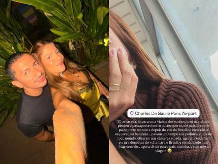 Hariany Almeida relata perrengue com o namorado “preso“ em aeroporto de Paris