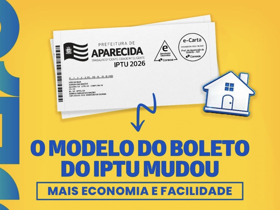 Prefeitura destaca novo envio do IPTU 2026 em Aparecida