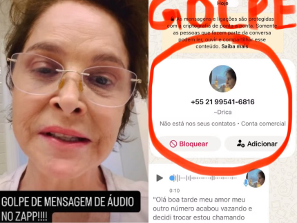 Atriz Drica Moraes é vítima de golpe com uso de IA e alerta: “Não caiam nessa”