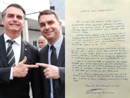 Em carta escrita à mão, Jair Bolsonaro confirma Flávio como pré-candidato à Presidência