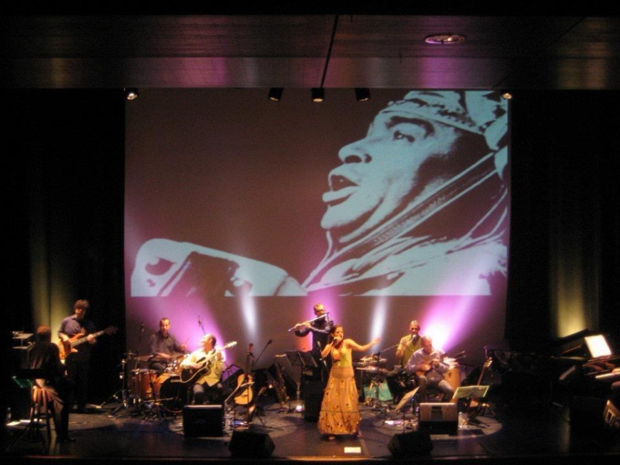 Maria Eugênia e Lauro Moreira no Teatro SESI