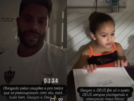 Filha do jogador Hulk é internada às pressas após reação alérgica grave